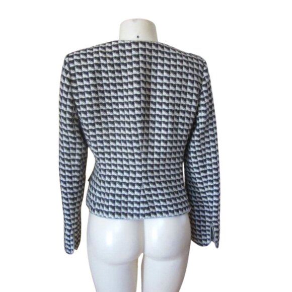 Vintage Armani Collezioni Houndstooth Virgin Wool Blazer Jacket Size 12 - Picture 5 of 7